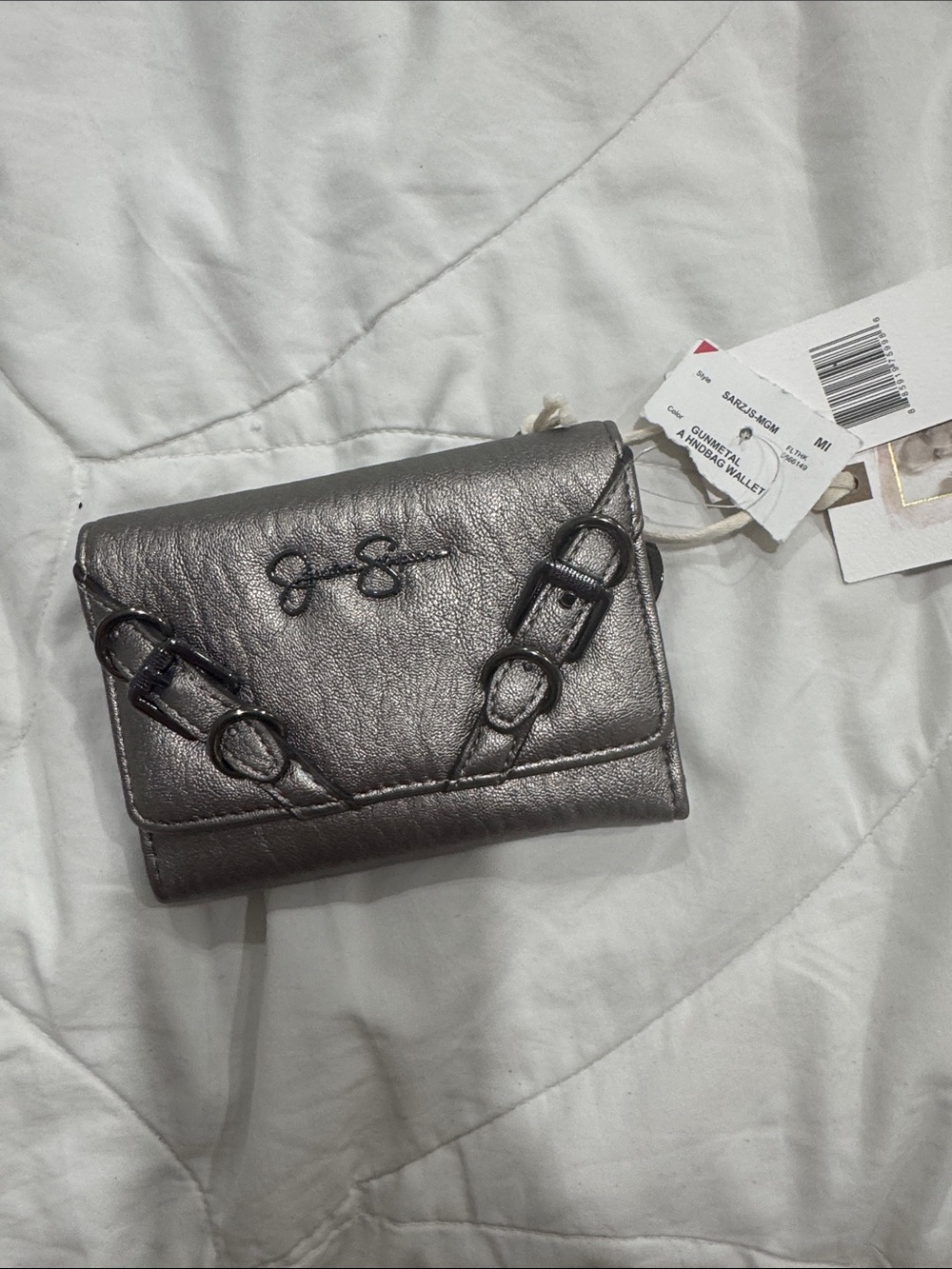 Jessica Simpson Metallic Gray Compact Wallet